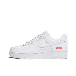 Nike 나이키 슈프림 에어 포스 1 박스 로고 남녀공용 로우탑 스니커즈 운동화 캐주얼 화이트 CU9225-100