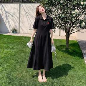 올해브 여성 루즈핏 빅사이즈 데일리 슬림 롱 원피스