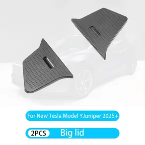 새로운 Tesla Model Y Juniper 2025+ 더블 레이어 트렁크 사이드 스토리지 박스 TPE 커버 매트 파티션 보드