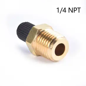 NPT 솔리드 니켈 도금 황동 공기 압축기 탱크 필 밸브 수 표준 스레드 코어 정격 2g00psi 1/4 인치 6.35mm