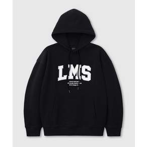 리메인 세컨드 오버핏 시그니처 LMS 패치 후드 블랙