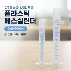 숏에듀랩 메스 실린더 메스 플라스크 플라스틱 메스실린더 눈금실린더