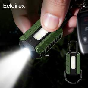 Eclairex 휴대용 후레쉬 자석 열쇠고리 손전등 USB 충전식 LED 손전등