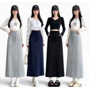 ZAJA 여성 밴딩 롱스커트 H라인 텐셀 냉감 여름 치마 데일리룩