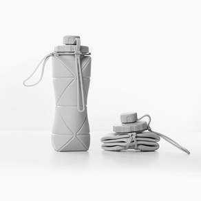 접이식 실리콘 물병 야외 운동 스포츠 여행 휴대용 대용량 600ML 범퍼 내열 소프트 물컵