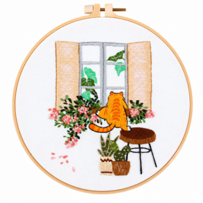 국민자수 고양이 DIY 프랑스자수 셋트 이지자수