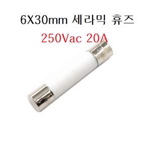 F20A 6Ø x 30mm 20A 속단 세라믹 fuse 250Vac