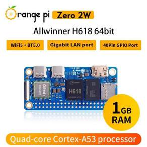 Orange Pi Zero 2W 개발 보드 RAM DDR4 미니 PC Allwinner H618 Wi -Fi5 Bluetooth5.0 지원 4K 60fps