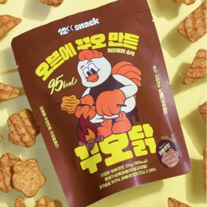 오븐에 구운 저칼로리 단백질 스낵 꾸오닭 바베큐맛