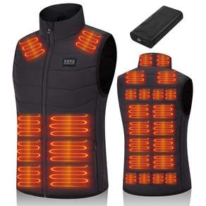 TEMPERO 발열조끼 28구역 20000mAh 배터리 포함 USB 온열 열선 방한조끼 낚시 등산 골프