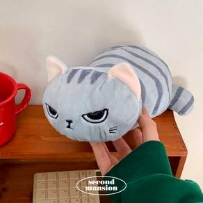 [당일배송] 시니컬 뚱냥이 인형 필통 펜케이스