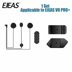 EJEAS V6 PRO + 오토바이 헬멧 헤드셋 이어폰 마이크 스피커 Type-C 장착 클립 양면 테이프 선물