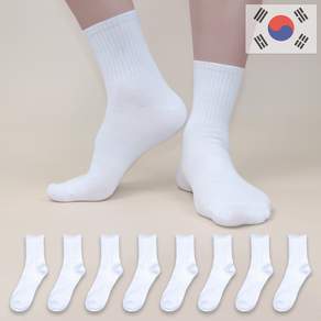 비바슈슈 남성용 쫀쫀하고 목이 긴 무지 중목 양말 8켤레