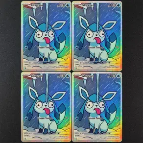 DIY PKM 영어 Eeveelution Derpy 형 Sylveon Vaporeon Flareon Umbreon Leafeon Eevee 게임 컬렉션 카드