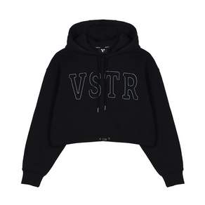 베스티리아 Vstr Bold Stitch Crop Hoodie Black