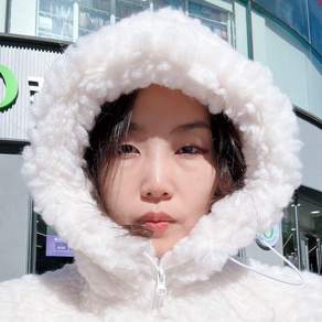 양털뽀글이 바라클라바 페이크후드 넥워머 기모안감 집업 방한모자 케이프