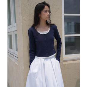 드헤베 Lace Layered Cardigan Navy