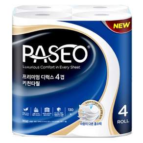 파세오 프리미엄 디럭스 4겹 천연펄프 키친타올