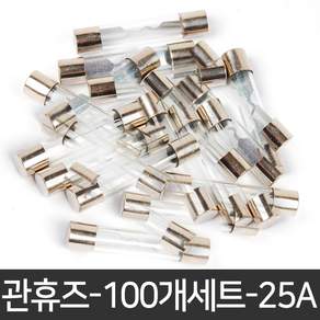관휴즈-100개세트-25A / 자동차휴즈 퓨즈 관휴즈 차량용 유리관 차량휴즈