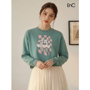 [ENC]그래픽 포인트 언발란스 스웨트티셔츠 (ENLW24V72Q)