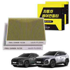 1+1 자동차 에어컨필터 그린 활성탄 냄새차단 순정형 PM