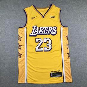 NBA 로스앤젤레스 레이커스 23번 시티 에디션 선수 레브론 제임스 농구 유니폼 상의 민소매 조끼 티셔츠