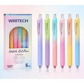 WRITECH 젤펜 0.7mm 검정 6개입 젤잉크팬 필기도구 사무용품 필기구