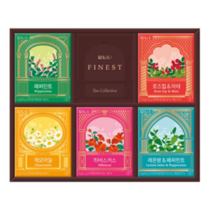 담터 캐모마일 5p + 로즈힙 & 마테 5p + 페퍼민트 5p + 히비스커스 5p + 레몬밤 & 페퍼민트 5p 허브티 세트 1호