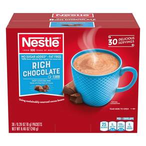 Nestle 핫 코코아 믹스 무지방 리치 초콜릿 네슬레 8g 30개입 1팩