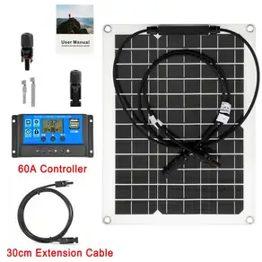 18V 100W 태양광 패널 자동차 RV 보트 지붕 테라스 발코니용 유연한 오프그리드 모듈 에너지 장비