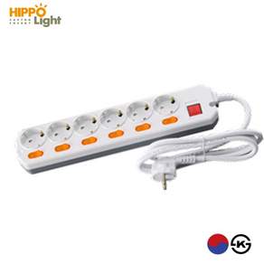 HiPPO 히포 국산 개별 스위치 멀티탭 6구 16A 통합 개별 절전 안전 접지