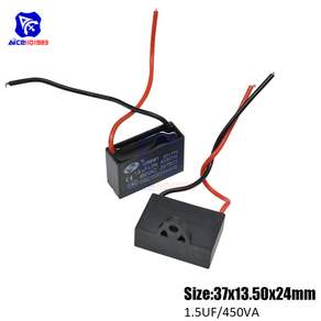 Diymore-CBB61 AC 450V 1.5F 5% 커패시턴스 5060Hz 2 와이어 에어컨 팬 모터 용 커패시터 작동