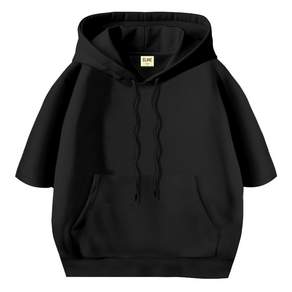 이라인 국산 반팔 후드티 오버핏 빅사이즈(~2XL) 남녀공용 루즈핏 특양면 무지