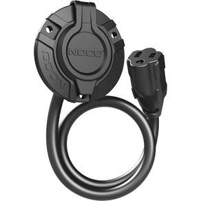 NOCO GCP1 15A 방수 AC 포트 플러그 및 전원 입력 16인치 코드 포함 패스스루 콘센트: 외부에서 3구 플러그로만 접근 가능하며 문이나 후드를 통과하는 전선이 없습니다