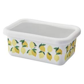 다마하시 플룬 법랑 사각 밀폐보존용기 레몬 M 940ml 일본제
