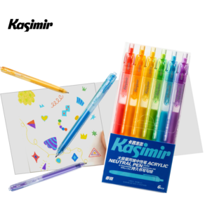 Kasimir 대용량 아크릴 젤펜0.7mm 6P 세트 취미용 라인펜 데코펜