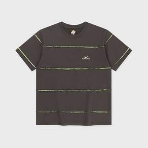 썬러브투어 Raw Edge Stripe Tee Charcoal