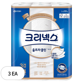 크리넥스 3겹 천연펄프 울트라클린 화이트