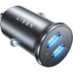 Lisen 차량용 초고속 시거잭 충전기 90W 듀얼 C타입 메탈소재