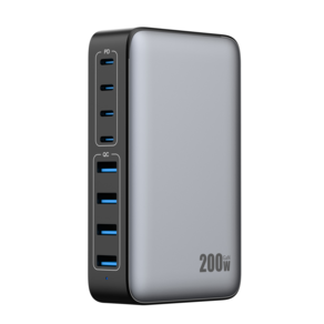 200W GaN 8구 다기능 충전기로 4C4APD 고속 충전을 지원하며 데스크톱 사용을 위해 특별히 설계되었으며 C타입 인터페이스를 갖추고 있습니다.