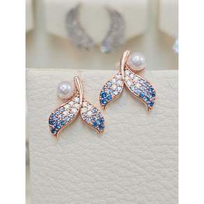 SN 볼라레 시레나 펄 은침귀걸이(블루) SSS1587