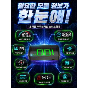 [2026 NEW 기술!]차량용 HUD 헤드업 디스플레이 차량용 GPS 디지털 속도계 차량 hud 헤드업 디스플레이 Ellniges