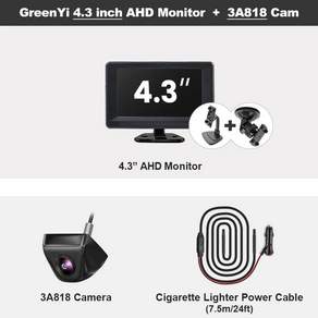 GreenYi 화물차 후방카메라 모니터 4.357인치 AHD IPS 1080P 나이트 비전