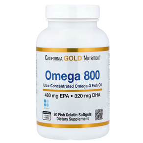 California Gold Nutrition Omega 800 캘리포니아 골드 뉴트리션 오메가 800 영양 보충제 1000mg 90정