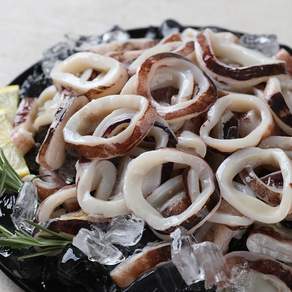 냉동 오징어 링 슬라이스 실량 약650g (포장중량 약1kg)