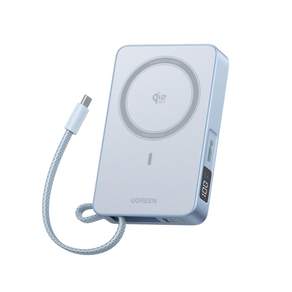 UGREEN 유그린 MagFlow Qi2 25W 10000mAh 무선 충전 보조배터리 일체형 맥세이프 보조배터리 30W C타입 케이블 내장형 파워뱅크 아이폰17 프로맥스/16 호환