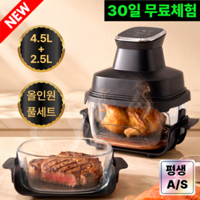 최신형 글라스 에어프라이어 탑오픈형 4.5L+2.5L