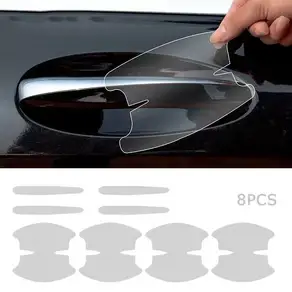 8Pcs 보이지 않는 자동차 도어 그릇 핸들 보호 스티커 Anti-collision Scratch-resistant Protection Clear