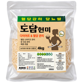 농촌진흥청 개발 품종 저항전분 도담쌀 혈당강하 당뇨쌀 다이어트 혈당관리 천연 유래 저항전분 기능성 쌀 4kg