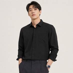 남성용 링클프리 베이직 긴팔 셔츠 베이잉